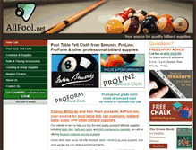 Tablet Screenshot of pooltablefeltcloth.com
